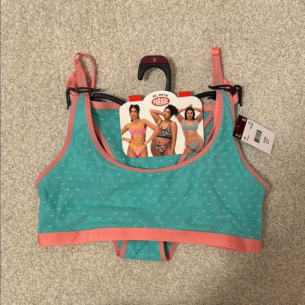 Parade Teal and Coral Lingerie Set - Picture 3 of 4